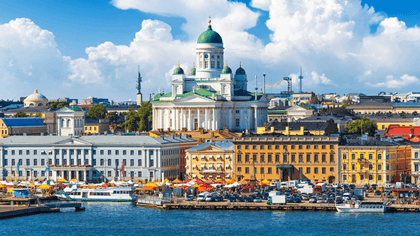 Beautiful landscapes of Finland showcasing forests, lakes, and the Northern Lights